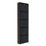 Raft pentru încălțăminte Trendy Locking 5 Piece Metal-Black, 50x169x15cm