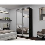 Dulap Nex Home Dulap cu uși glisante, 140x60x240cm, Oglinda, Carbon