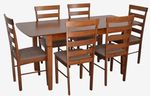 Комплект стол и стулья Evelin di Costacurta стол HV-27V Burnish Oak + 6 стульев GLORIA Burnish Oak/Ekea12 Dark Brown