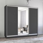 Шкаф Mobildor-Lux Fox uși glisante din oglindă și PAL (260x60x220H cm) Anthracite