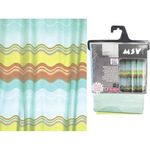 Занавеска для ванной MSV 40390 180x200cm волны синий-желт-кр