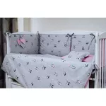 Lenjerie de pat pentru copii PernaMea Set lenjerie 8 piese Baby Panda Roz (PM.100262/1)