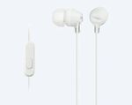 Earphones  SONY  MDR-EX15AP, Mic on cable,  4pin 3.5mm jack L-shaped, Cable: 1.2m, White