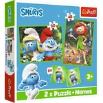 Puzzle Trefl 93656 Puzzle 2in1+Memos: Smurfs have fun/The Smurfs