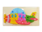 Puzzle educativ din lemn Avion 30X15cm