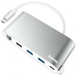 Adaptor IT Hama 200111 USB-C Multiport, 8 Ports, 3 x USB-A, 2 x USB-C, VGA, HDMI, LAN