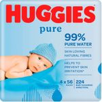 Влажные салфетки Huggies Pure, 4 x 56 шт