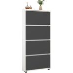 Raft pentru încălțăminte Mobildor-Lux Leo Slim 50x16x164H cm White/Anthracite