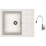 Chiuvetă bucătărie cu bateria Dr.Gans Nika 580 + SanDonna F 9995 alb