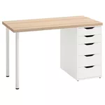 Офисный стол Ikea Lagkapten/Alex 120x60 Bleached Oak/White