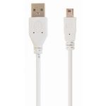 Cable Mini USB2.0,  Mini B - AM, 0.9 m,  WHITE, Cablexpert, CC-USB2-AM5P-3