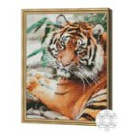 Tablou pe numere Art Gallery QB204981 Mozaic cu diamante patrate 40x50cm Tigru alb in padure