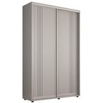 Dulap Mobildor-Lux Compact uși glisante PAL cu ornament linii (140x45x200H cm) Grey