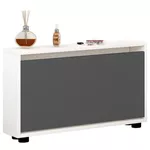 Raft pentru încălțăminte Mobildor-Lux Leo Slim 80x16x47H cm White/Anthracite