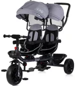 Bicicletă-cărucior Chipolino TRKHH0262PL Hip Hop Platinum, трицикл д/близнецов