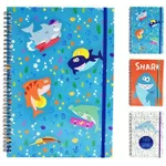 Блокнот Promstore 47885 Блокнот А4 Акула на спирали с резинкой, полоска