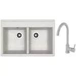 Chiuvetă bucătărie cu bateria Dr.Gans Astra 780 + SanDonna F 7073 gri