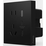 Priză electrică Aqara Smart Socket H2 Black, 1 USB, 1 Type-C, zigbee 3.0, черный (ZNQBCZ11LM)