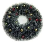 Decor de Crăciun și Anul Nou Promstore 35430 Coronita de Revelion D50cm verde, cu bile