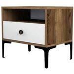 Noptieră Trendy Lizbon-530, Nuc, Alb, 56x50x40cm (GTR001517)