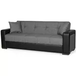Диван Trendy Meda, extensibila cu lada de depozitare, 215x80x80cm, Gri/Negru