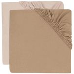 Детское постельное белье Jollein 2511-507-68080 Cearsaf cu elastic Jersey Wild Rose/Biscuit, 120x60cm, 2buc