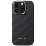 Husă pentru smartphone Pitaka Ultra-Slim Case for iPhone 16 Pro Black/Grey (KI1601PA)