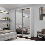 Dulap Nex Home Dulap cu uși glisante, 160x60x240cm, Oglinda, Alb