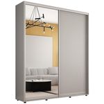 Шкаф Mobildor-Lux Compact uși glisante Oglindă + PAL (200x45x200H cm) Grey