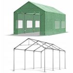 Садовая теплица PRO 6x3x2.87 м, площадь 18 кв.м, армированная пленка, 2 двери, зеленый цвет