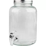Контейнер для хранения пищи Excellent Houseware 38635 Borcan băuturi Dungi, 4.0L, D16x25cm, din sticla cu robinet