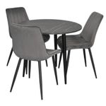 Комплект стол и стулья Evelin di Costacurta стол DT 404-6B + 3 стула YTC-055B Dark grey