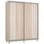 Dulap Mobildor-Lux Aron cu uși glisante сu lamele (180x60x200H cm) Sonoma