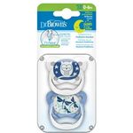 Suzetă Dr.Brown's PV12008 PreVent Glow, 0-6, 2шт, blue