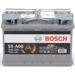 Автомобильный аккумулятор Bosch 70AH 760A(EN) клемы 0 (278x175x190) S6 008 AGM (Prof DP) (0092LA0080)