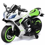Mașină electrică pentru copii Richi (96300) Motocicleta verde pe acumulator pentru copii (3188)