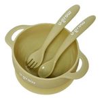 Посуда для кормления U-Grow UG-SET11OV Set bol cu linguriță și furculiță din silicon, Olive