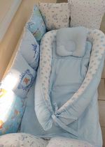 Set lenjerie pentru pătuc Pampy Blue + Babynest