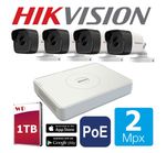 HIKVISION by HIWATCH POE 2 МЕГАПИКСЕЛИ IP 1TB