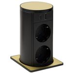 Розетка электрическая ASA Plastici 060.47F.00010 Versalift square version 2 sockets F + 1 USB 5V (A+C) Gold