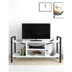 Comodă TV Bofigo Comoda, cadru metalic, 120x36,5x62,5 cm, Alb (11-01-01)