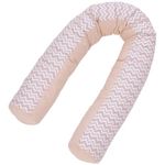 Pernă pentru gravide și mame care alăptează Veres 302.01.1 Comfort Long zigzag beige 170*52