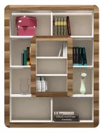 Raft de birou Trendy Orkide, Alb, Nuc 108x140x21cm, raft de carti