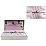 Textile de casă Promstore 53380.6 Lenjerie de pat Euro 2 NH Stripe Satin, roz