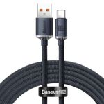 Кабель для моб. устройства Baseus CAJY000401 USB - TYPE-C, BRAIDED, 100W, 1.2M, CRYSTAL SHINE BLACK