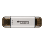 .512TB  Transcend Portable SSD ESD310S Silver, USB-A/C 3.2 (71.3x20x7.8 mm, 11g, R/W:1050/950 MB/s)