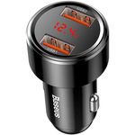 Зарядное устройство для автомобиля Baseus CCMLC20A-01 1*USB-A+1*USB-A 45W, Magic Series, Digital Display, Black