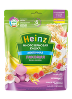 Каша Heinz Лакомая многозерновая банан-малина 170г с 6месяцев