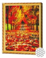 Tablou pe numere Art Gallery GA80314 Mozaic cu diamante 40x50cm Drumul tomnatic