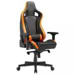 Fotoliu de birou Lumi CH06-34, Black/Orange, PVC Leather